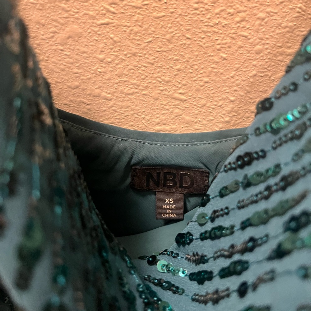 NBD Teal Sequin Women's Top - Picture 4 of 4